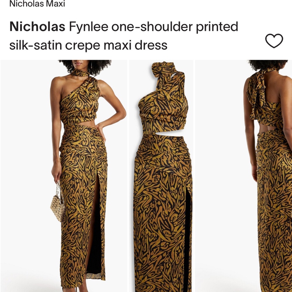 NICHOLAS Black and Brown Maxi Dress